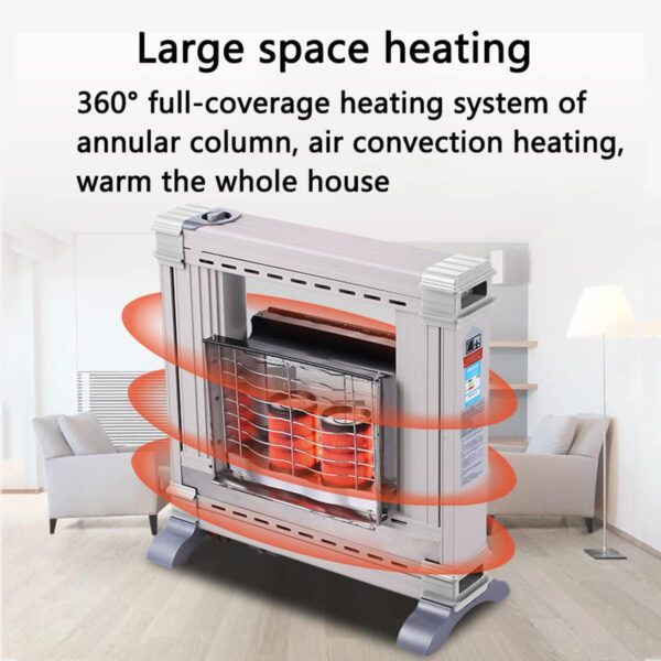 HYQNG Calentador de Gas Natural, calefacción de Cobertura Total de 360°, Calentador portátil con protección contra descargas, Adecuado para Espacios de 30-80 m^2, Regulación de Temperatura - Image 2