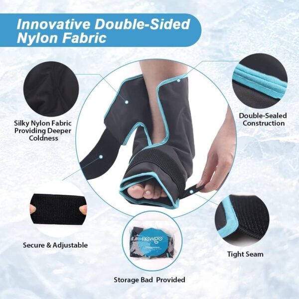 NEWGO Bolsa de hielo de tobillo reutilizable para terapia de frío caliente para aliviar la fascitis plantar, tendinitis de Aquiles, lesiones, dolor de pies, hinchazón, esguince, 1 unidad - Image 3