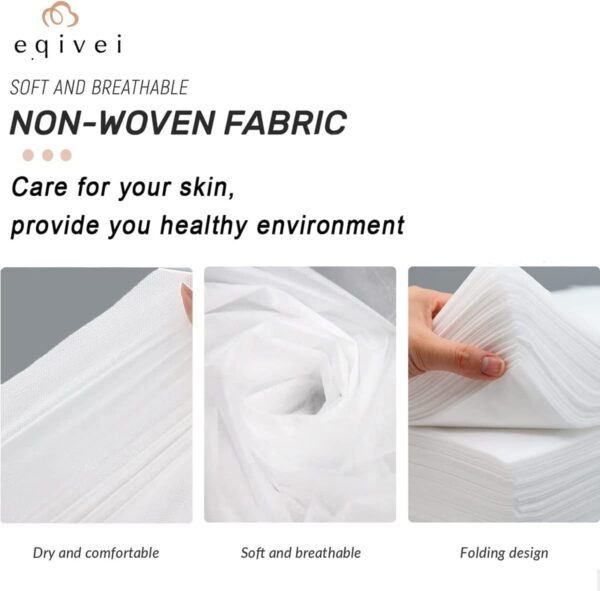 Eqivei 100 PCS Sabanas Desechables Camilla Masaje, 100x200 cm, Sábanas Desechables no Tejidas, Sábanas Desechables Para la Masaje Belleza, Tatuaje, SPA, Blanco - Image 4