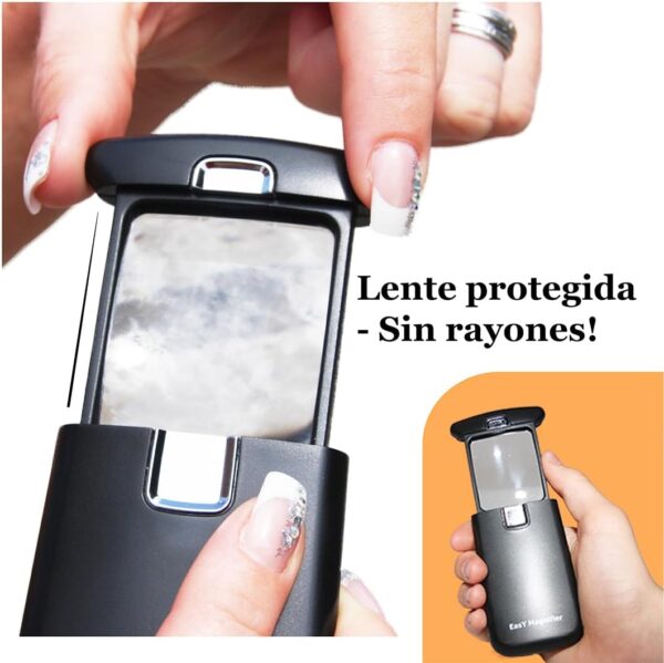 EasY Magnifier Lupa de Bolsillo con Luz LED 3X movil; Lupas pequeña Lectura de Gran Aumento Profesional; Lupa de Mano Niños iluminada para Leer; Regalos para Personas Mayores e Infantil - Image 7