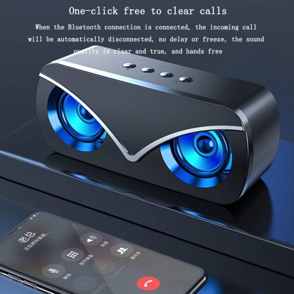 ZXQZ Altavoces portátiles Altavoces Bluetooth, Mini Altavoz Inteligente Inalámbrico Impermeable Portátil, Coche Super Subwoofer bocinas (Color : Black) - Image 2
