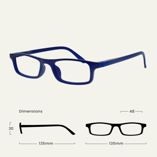 The Reading Glasses Company La Compañía Gafas De Lectura Matt Azul Marino Ligero Lectores Estilo Diseñador Hombres Mujeres Bisagras Resorte R17-3 +1,50 - Image 2