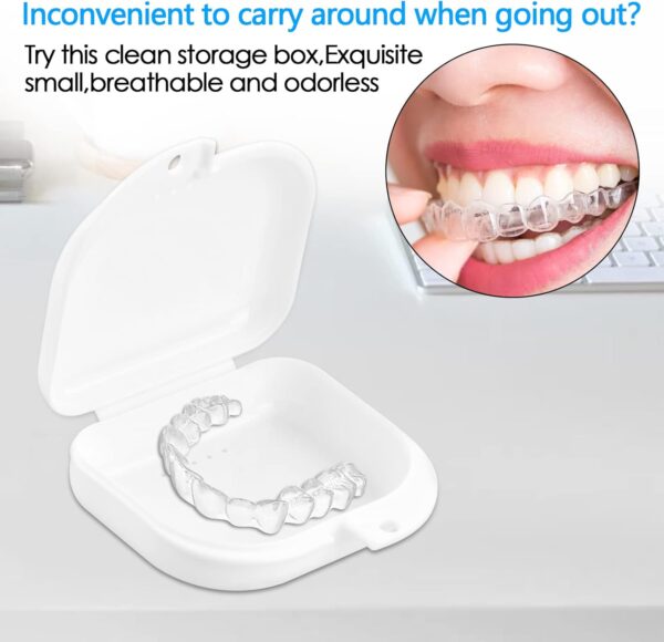 Cozlly Caja Almacenamiento de Dentaduras, Caja de Baño para Dentadura, Contenedor de Dentaduras con Cesta de Drenaje y Cepillar Limpieza, Cajas para Ortodoncia, Caja de Limpieza de Dentadura Postiza - Image 6