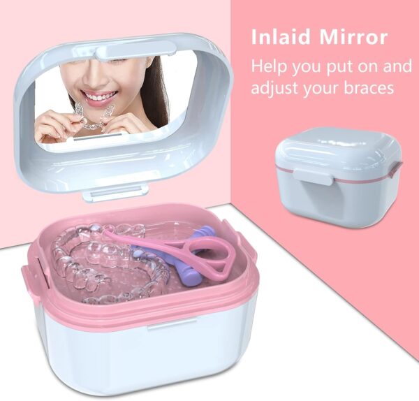 BVN Limpieza Caja Ferula Dental: Caja de Baño Funda Aparato Dental, Caja de Dentaduras Postizas, Caja Ortodoncia, Retenedor Dental, Caja de Retención - Image 5