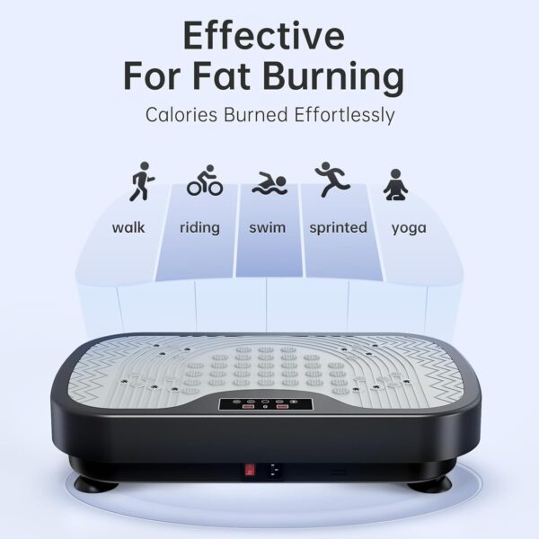 JOROTO JV30 Placa Vibratoria 4D | Entrenamiento para Todo el Cuerpo en casa | 5 Modos de vibración | 99 Niveles de vibración | con Control Remoto de Bandas de Resistencia | Capacidad de Carga 150kg - Image 4