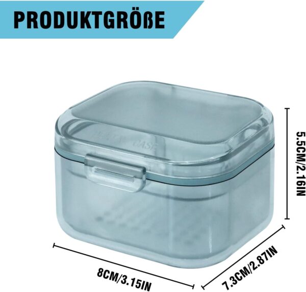 Caja Para Dentadura Postiza Con Cepillo Limpiador, Caja De Ferula Dental, Limpiador Retenedor Dental, Caja Dentadura Ortodoncia, Kit Limpieza De Dentaduras Postizas Para Remojo Limpieza, Azul - Image 7