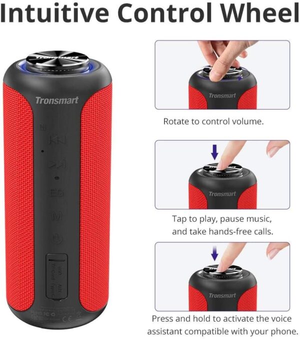 Tronsmart T6 Plus Edición Mejorada Altavoz Bluetooth 40W, Portatil, Sonido Estéreo 360°, Efecto de Triple Bajo Potente, Waterproof IPX6 con Powerbank, 15 Hora de Reproducción y Manos Libres - Image 8