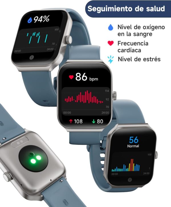 TOOBUR Reloj Inteligente Mujer Hombre, Smartwatch Alexa Incorporada 1.95" Pantalla IP68 Sumergible con Llamada/Seguimiento del Frecuencia Cardíaca/Sueño para iOS Android - Image 3