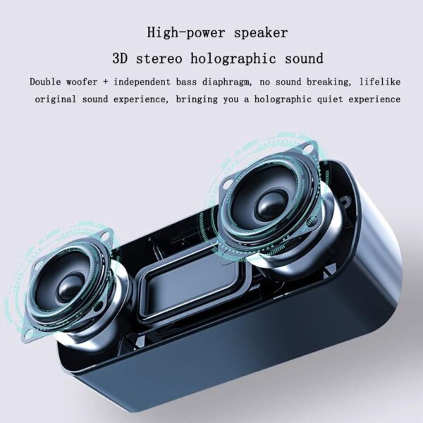 ZXQZ Altavoces portátiles Altavoces Bluetooth, Mini Altavoz Inteligente Inalámbrico Impermeable Portátil, Coche Super Subwoofer bocinas (Color : Black) - Image 4