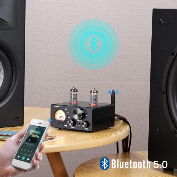 Mejora AIYIMA Tube T9 Bluetooth 5.0 6K4 Amplificador de Tubo de vacío USB DAC 100W Receptor estéreo Amp Coax/Opt HiFi Home Audio Amplificadores Digitales con medidor de VU - Image 7