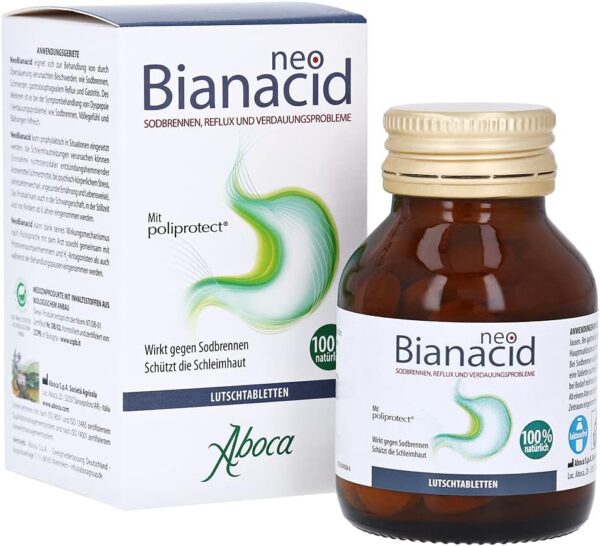 Neobianacid - Pastillas para proteger la mucosa al combatir la acidez estomacal, 45 pastillas