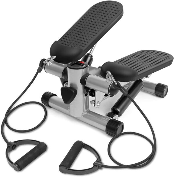ZXLLAFT Stepper per il Fitness, Stepper per Scale portatile e macchina per il Fitness Twister Step con Monitor LCD, Coulisse opzionale...,with Rope