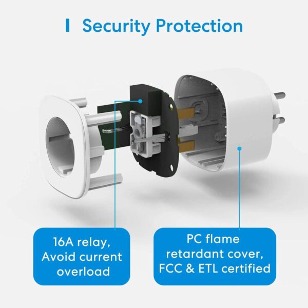 Meross Enchufe Inteligente, Enchufe WiFi 16A con Control por App y de Voz, Temporización, Compatible con Alexa, Google Home y SmartThings, Smart Plug 3840W, 2,4GHz - Image 5