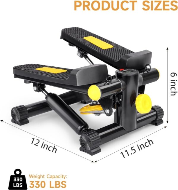 Mini stepper 2 en 1 para casa con Power Ropes, Swing Up Down Stepper con pantalla LCD, entrenador de pierna/brazos, entrenamiento en casa para ejercicios - Image 3