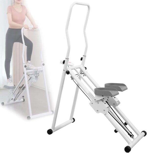 Escalador de Escaleras, Máquina Plegable de Pasos, Equipo de Escalada en Casa con Pantalla Lcd y Manillar Para Piernas, Altura Ajustable Para Todo el Cuerpo, Cardio, Gimnasio, Fitness, Práctica de Mon