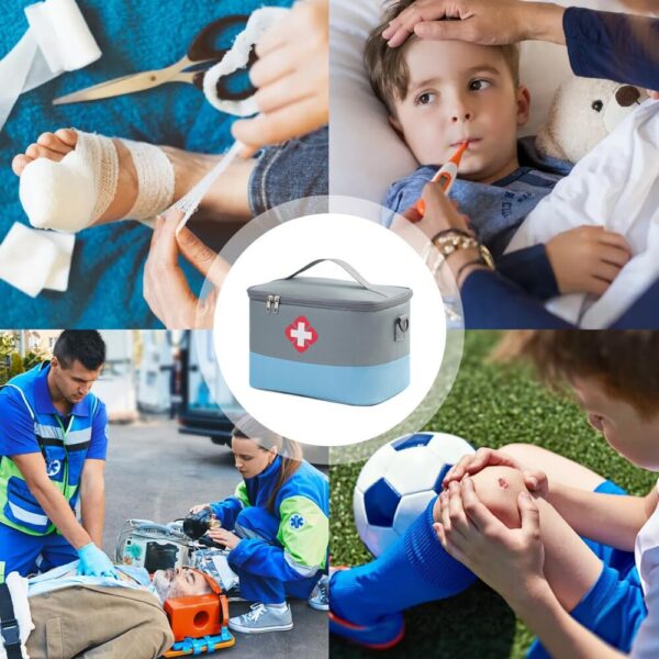 Zasjon Botiquín de Primeros Auxilios, Gran Capacidad Bolsa Médica Vacio Portátil Bolsa Botiquin Médico Vacío con Correa, Botiquin Viaje Impermeable Bolsa Botiquin Vacia para Hogar,Oficina,Viajes - Image 5