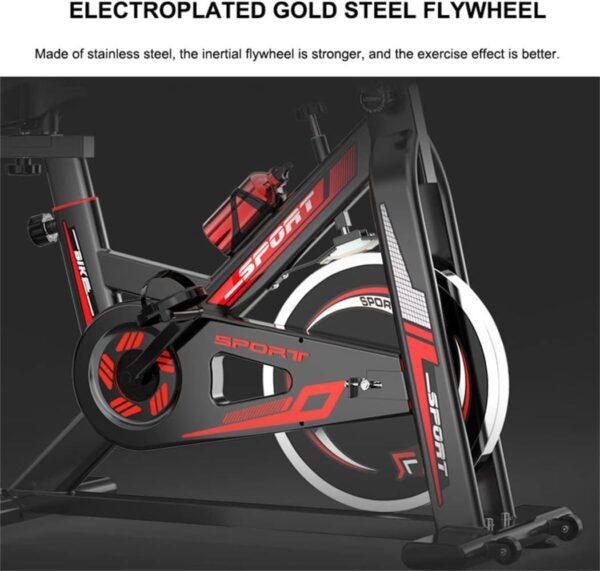 ZJDU Bicicletas Estáticas para Interiores,Bicicleta De Entrenamiento De Entrenamiento Cardiovascular,Transmisión por Correa Silenciosa,con Monitor LCD De Resistencia Ajustable Y Portabidones - Image 3