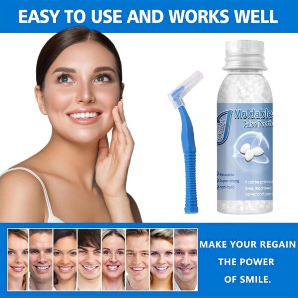 Kit de Dientes,Dientes de Carillas Cosméticas, Dentaduras Postizas Instantáneas,Dentaduras Temporales,Carillas Dentales, Carillas Falsa, Postizos de Superior E Inferior Dientes,Cepillos Interdentales - Image 3