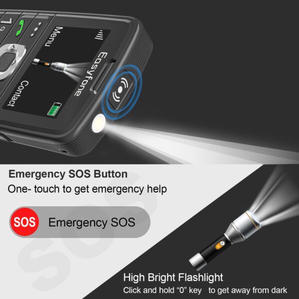 Easyfone Prime-A6 gsm Teléfono Móvil para Personas Mayores con Teclas Grandes y botón SOS, Fácil de Usar Móviles para Ancianos con Base cargadora (gsm) - Image 5