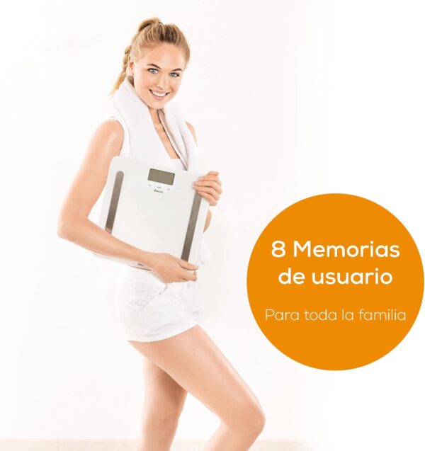Beurer BF 600 - Báscula digital de diagnóstica con IMC y función Bluetooth de vidrio, con App en español, color blanco - Image 6
