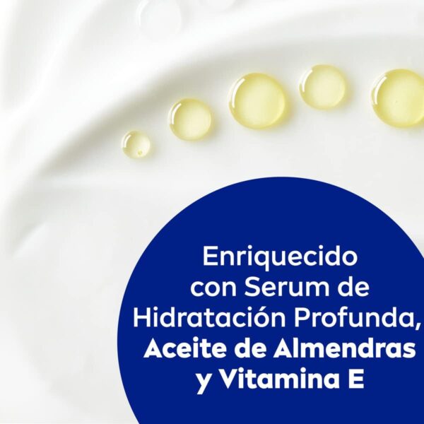 NIVEA Body Milk Nutritivo (1 x 625 ml), leche corporal que hidrata durante 72 h, crema hidratante corporal con aceite de almendras y ácido hialurónico, para piel seca - Image 3