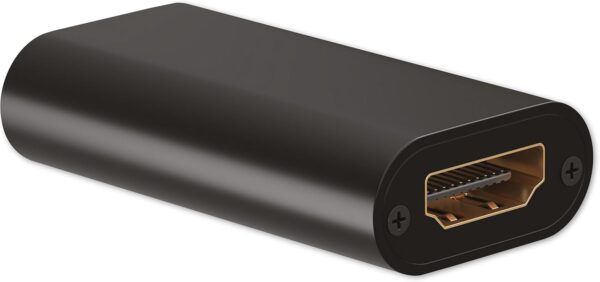 Goobay 58491 Amplificador de señal HDMI/repetidor 4K @30Hz - para Extender una conexión HDMI hasta 40m / Plano Carcasa Robusta de Aluminio/Negro