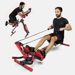 Yonxuleo Máquina de remo plegable 3 en 1 y máquina de abdominales