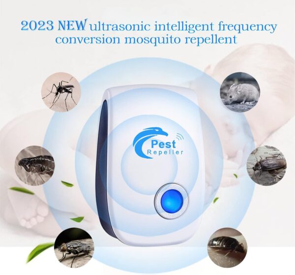 Repelente Ultrasónico de Plagas, 4 Pack Electrónico Repelente Mosquitos Insectos Control de Plagas,Repelente Ultrasónico Ratas para Interiores Anti Cucarachas, Moscas, Mosquitos, Ratones, Arañas - Image 2