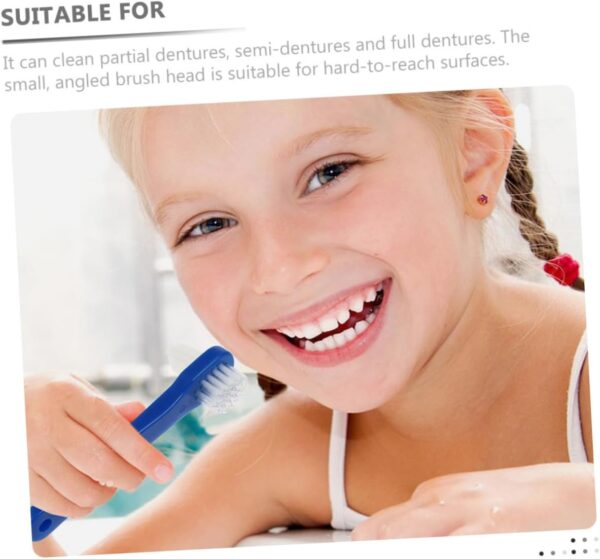 Healeved 4 unidades de doble cabezal falso cepillo de dientes para prótesis cepillo de dientes de prótesis cepillos de dientes duros para adultos doble cabeza cepillo de dientes sensorial dentaduras - Image 8