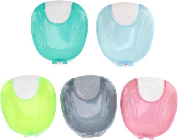 BORDSTRACT Estuche Para Retenedores De Ortodoncia, 5 Piezas Caja De Almacenamiento De Protectores Bucales Para Dentaduras Portátiles De Viaje Para Adultos Extraíbles, Contenedor De Protectores Bucales