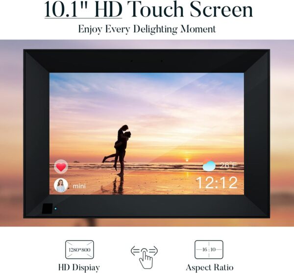 Marcos Fotos Digitales de 10.1 Inch Hyjoy con WiFi, Pantalla táctil de Alta definición IPS, Sensor de luz, rotación automática y aplicación móvil AiMOR para gestionar Fotos y Videos - Image 5