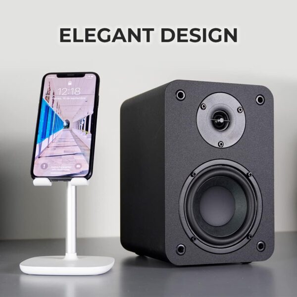 VULKKANO A4 Altavoces Autoamplificados con Woofer de 4", Bluetooth 5.0, Optica, RCA, Coaxial, USB, Monitores de Estudio con Diseño Elegante, Color Marron - Image 4
