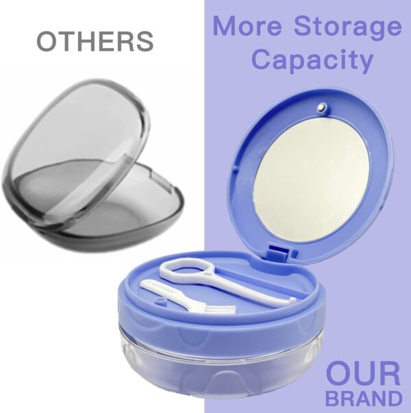 DIDATOOL Caja Ortodoncia, Estuche para Dentaduras Electroplateado con Espejo, Ferula Dental Compatible con Brackets Transparentes, Organiza y Protege tus Suministros Orales(Morado) - Image 3