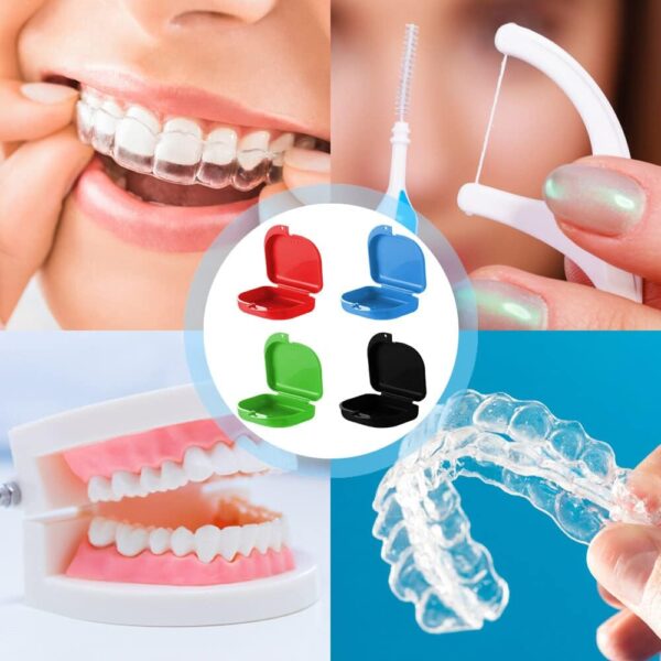 GmeDhc Caja ortodoncia, 4 Piezas Caja de baño para dentadura postiza, Caja Ferula Dental, Caja de dientes para proteger los dientes con agujeros de ventilación, caja de dentadura de ortodoncia - Image 6