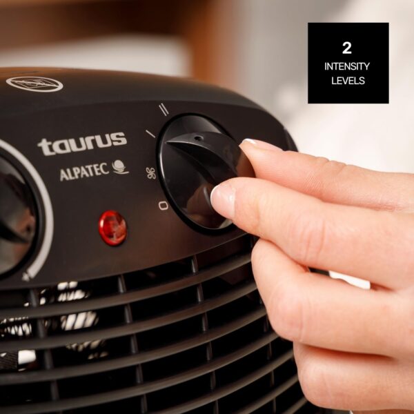 Taurus Alpatec New Gobi - Calefactor, 2000W, 2 intensidades, función ventilador, termostato regulable, protector térmico de seguridad, piloto luminoso, asa de transporte, hasta 20m2, negro - Image 3