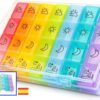 Pastillero Semanal de 4 Tomas Diarias en español, Cerrado Herméticamente Organizador Medicamentos 28 Compartimentos Certificado Alimentario Para La Memoria, Dosificador Pastillas, Viaje - Image 9