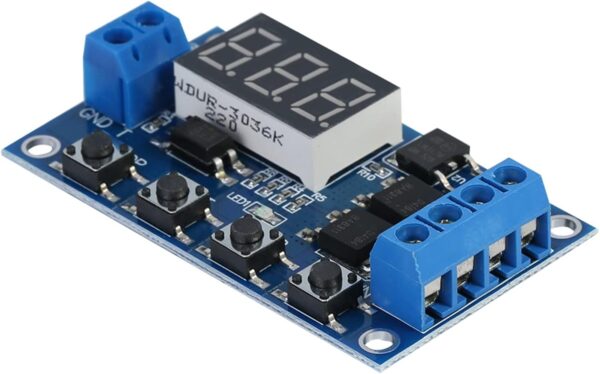 Módulo De Temporizador DC 5V-36V, Interruptor De Temporizador De Retardo De Ciclo De Disparo, Módulo De Relé De Encendido/Apagado con Pantalla LED para Control del Hogar Inteligente