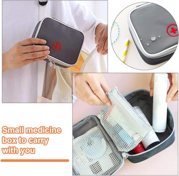 QEQSHQO Botiquin Viaje Botiquin de Primeros Auxilios Vacía Bolsa Botiquín Impermeable Bolsa de Medicamentosauxilios Viaje Bolsa Botiquin Vacia Portátil para Viajar Acampar y Senderismo - Image 3