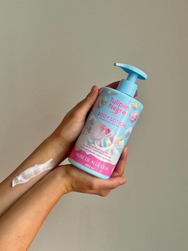 Tulipán Negro Loción Corporal con dosificador Nube de Algodón, máxima hidratación 400 ml, intensamente perfumado y para todo tipo de pieles - Image 7