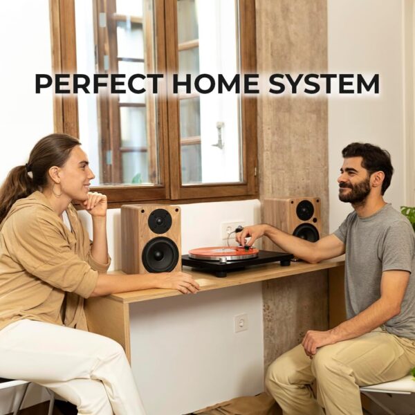VULKKANO A5 ARC Altavoces Autoamplificados con Woofer de 5.25", Bluetooth 5.0, HDMI ARC, Optica, RCA, USB, con Salida Subwoofer, Monitores de Estudio HiFi con Diseño Elegante, Color Marron - Image 6