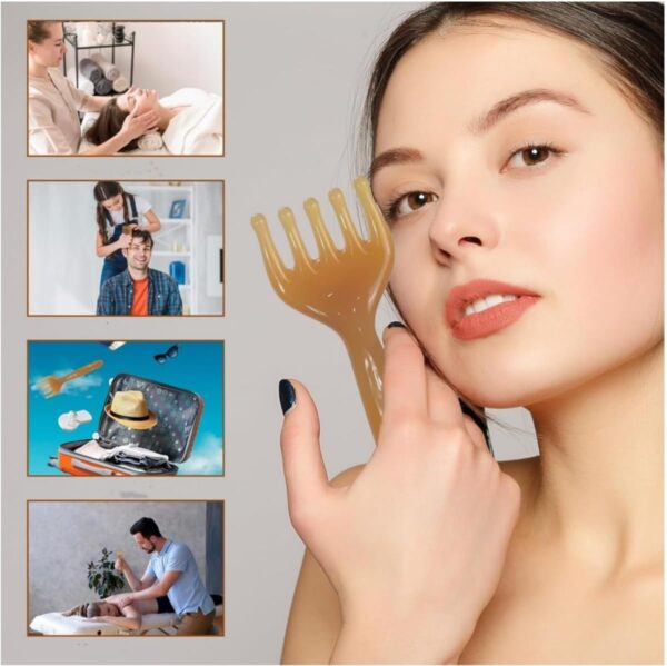 Peine Gua Sha,2 piezas Peine multiusos para masaje Masajeador Facial Gua Sha tabla de resina Gua Sha para cuero cabelludo y todo el cuerpo - Image 2