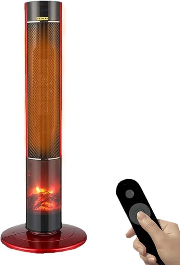 Calentador Eléctrico De Torre, Calentador Cerámico PTC De 2000w con Control Remoto Y Temporizador De 12 Horas, Calentador De Pie Oscilante De 120° para Dormitorios, Salas De Estar, Oficinas