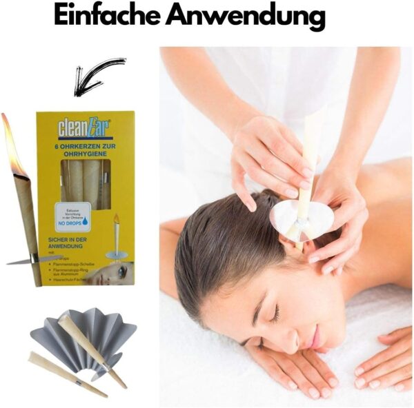 CleanEar - Velas para los oídos, 6 unidades, con filtro, para la limpieza de las orejas, cuidado profesional de los oídos, Tinitus, cera para los oídos, vela de bienestar - Image 3