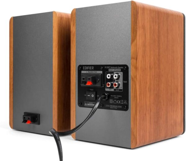 Edifier Par de altavoces R1280T Active Bookshelf, sistema de altavoces activos 2.0 para PC, monitores de estudio, altavoz, 42 vatios RMS, marrón - Image 2