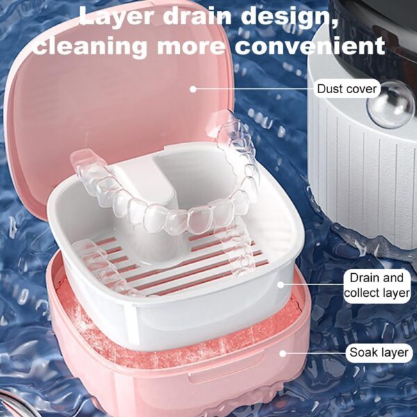 GmeDhc Caja Aparato Dental con Filtrar, Caja Ferula Dental, Caja de Dentaduras Postizas, Funda Aparato Dental Ortodoncia, Retenedor Dental, Caja de Retención, Contenedor por Alineadores Dentales - Image 3