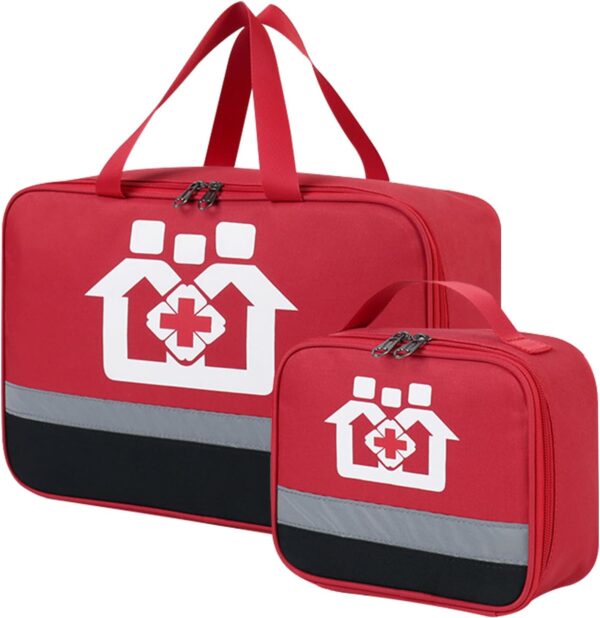 Bolsa de medicamentos, 2 piezas bolsa de medicamentos, bolsa de primeros auxilios impermeable, bolsa de emergencia médica de gran capacidad, bolsa de almacenamiento vacía para la escuela, viajes,