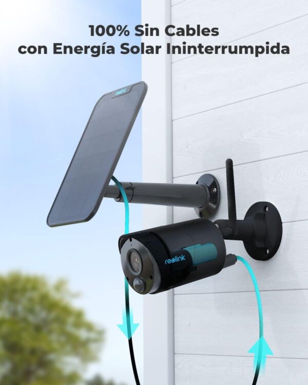 Reolink 3MP Camara Vigilancia WiFi Exterior Batería, Cámara IP de Seguridad Sin Cables con Panel Solar, Detección Humana, Audio de 2 Via, 2K Visión Nocturna, Impermeable, Alexa, Argus Eco (Negro) - Image 5