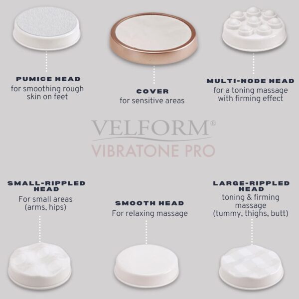 VELFORM Masajeador Anticelulítico Eléctrico Vibratone Pro, 3000RPM, Masaje anticelulítico adelgazante, Piel más firme, Tonifica y relaja a la vez, Versatil, Libera tensión, 3 tipos de masajes - Image 3