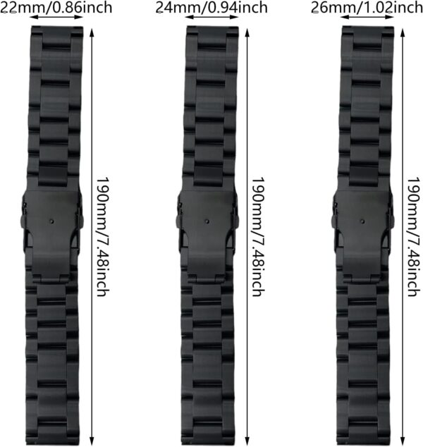 HIOPOIUYT Pulsera con cierre plegable para reloj inteligente de tres cuentas, correa de acero ajustable a prueba de sudor - Image 8