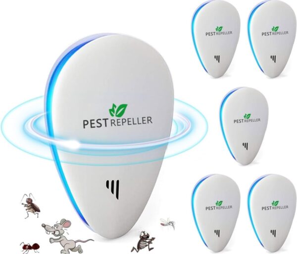 LOFFU Repelente ultrasonico,4 Pack Electrónico Repelente Mosquitos Insectos Control de Plagas,Anti Cucarachas, Moscas,Mosquitos,Ratones,Arañas,100% Inofensivo para Mascotas y Humanos